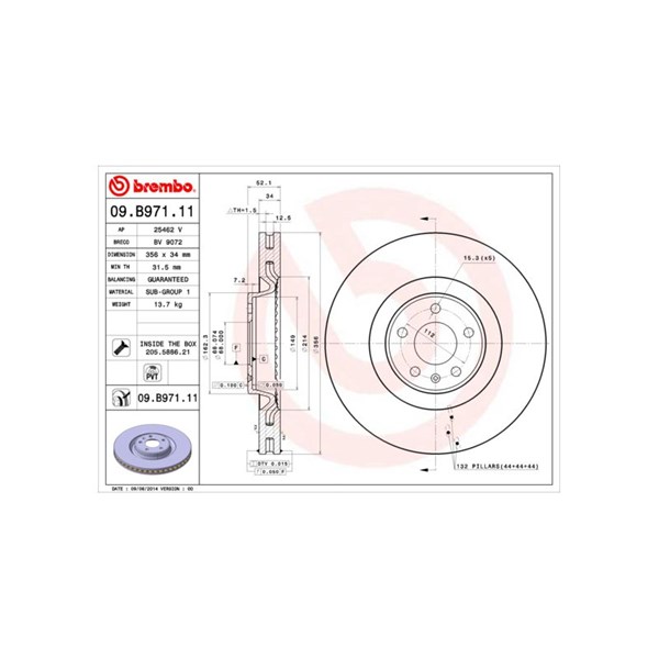 Bromsskiva, Framaxel BREMBO Bromsskiva, Framaxel BREMBO