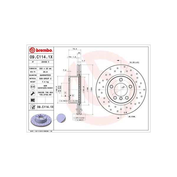 Bromsskiva, Framaxel BREMBO Bromsskiva, Framaxel BREMBO