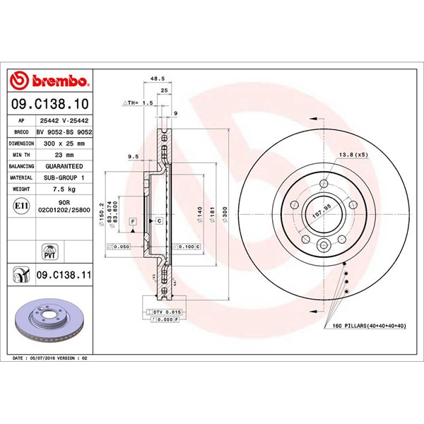 Bromsskiva, Framaxel BREMBO