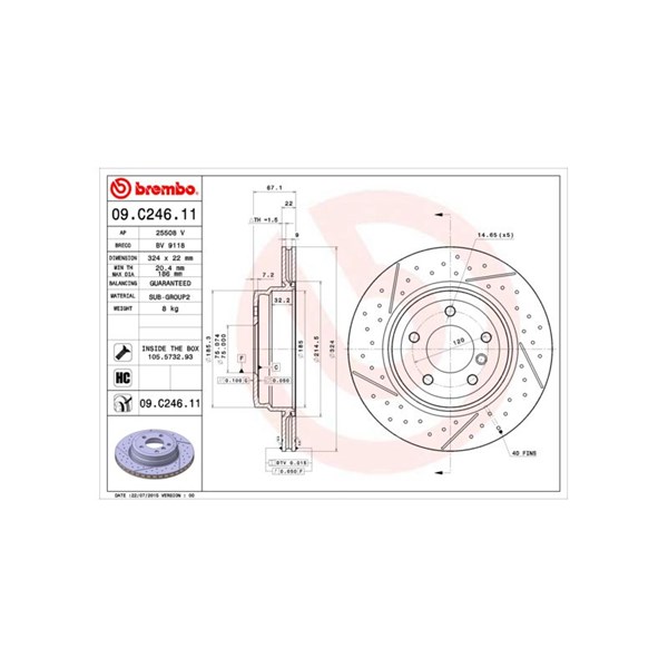 Bromsskiva, Bakaxel BREMBO