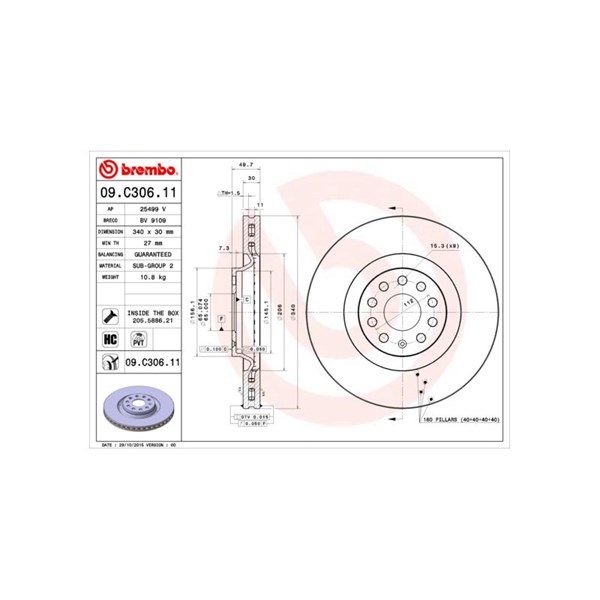 Bromsskiva, Framaxel BREMBO