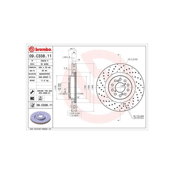 Bromsskiva, Framaxel BREMBO Bromsskiva, Framaxel BREMBO