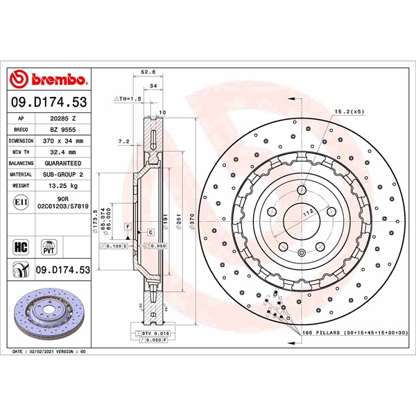 Bromsskiva, Framaxel BREMBO