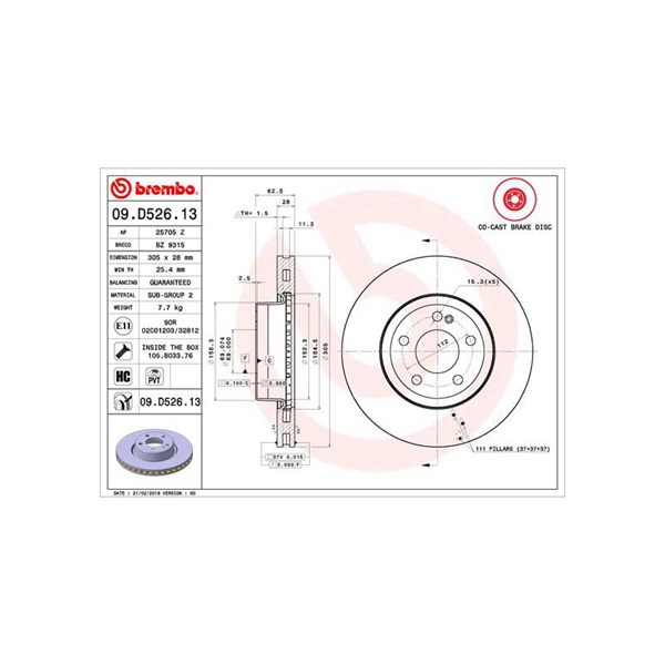 Bromsskiva, Framaxel BREMBO