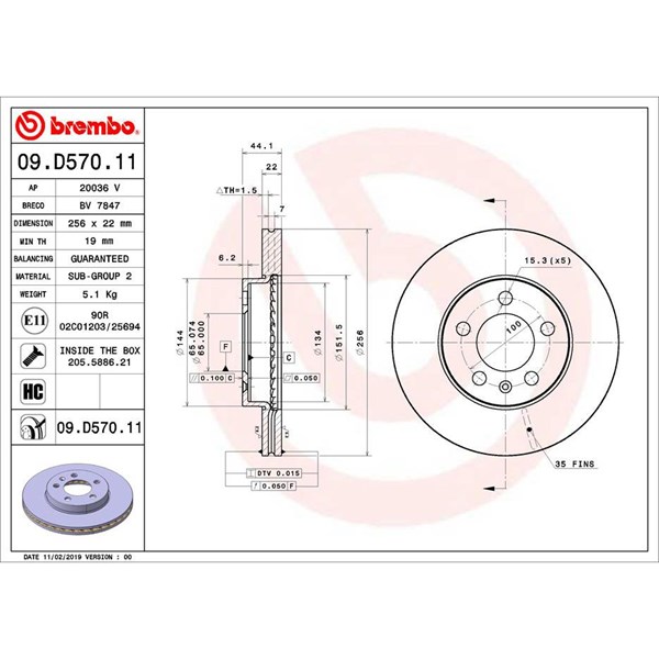Bromsskiva, Framaxel BREMBO