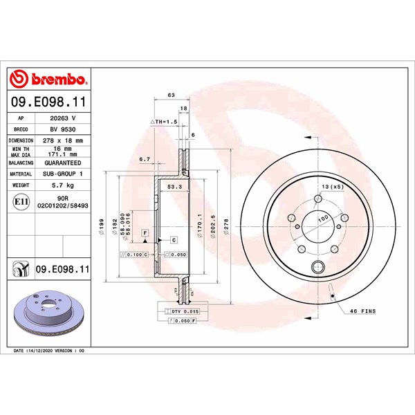 Bromsskiva, Bakaxel BREMBO