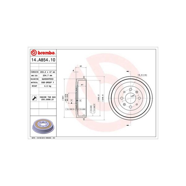 Bromstrumma, Bakaxel Brembo 14.A854.10 BREMBO