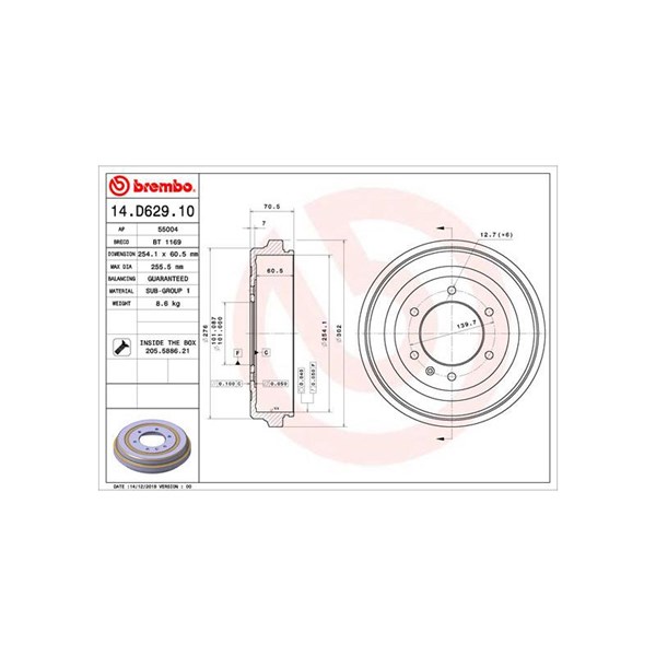 Bromstrumma, Bakaxel Brembo 14.D629.10 BREMBO