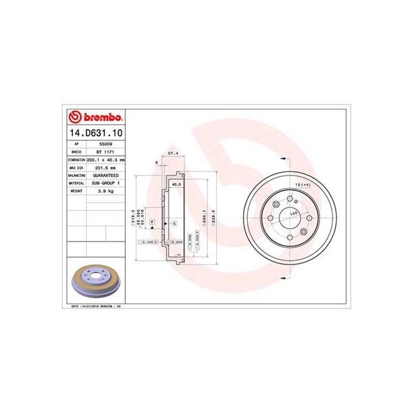 Bromstrumma, Bakaxel Brembo 14.D631.10 BREMBO