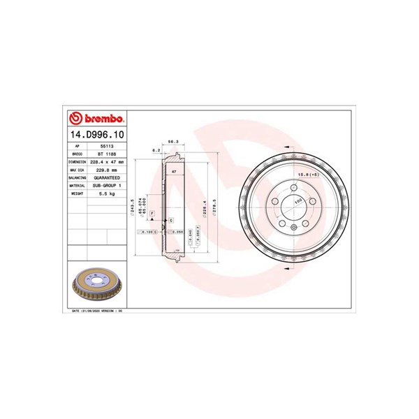 Bromstrumma, Bakaxel Brembo 14.D996.10 BREMBO