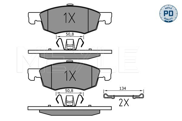 Bromsbeläggsats, Framaxel Meyle 025 221 4317/PD MEYLE
