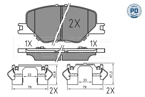 Bromsbeläggsats, Framaxel Meyle 025 228 3819/PD MEYLE