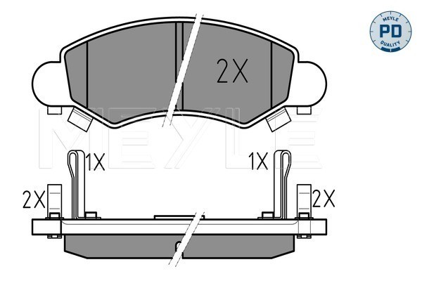 Bromsbeläggsats, Framaxel Meyle 025 232 5316/PD MEYLE