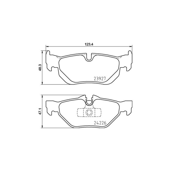 Bromsbeläggsats, Bakaxel Brembo P 06 105 BREMBO