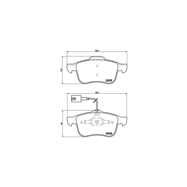 Bromsbeläggsats, Framaxel Brembo P 23 103 BREMBO