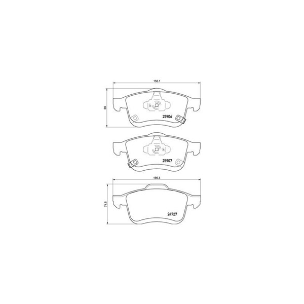 Bromsbeläggsats, Framaxel Brembo P 23 155 BREMBO