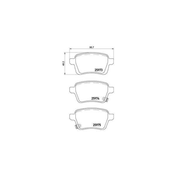 Bromsbeläggsats, Bakaxel Brembo P 23 156 BREMBO