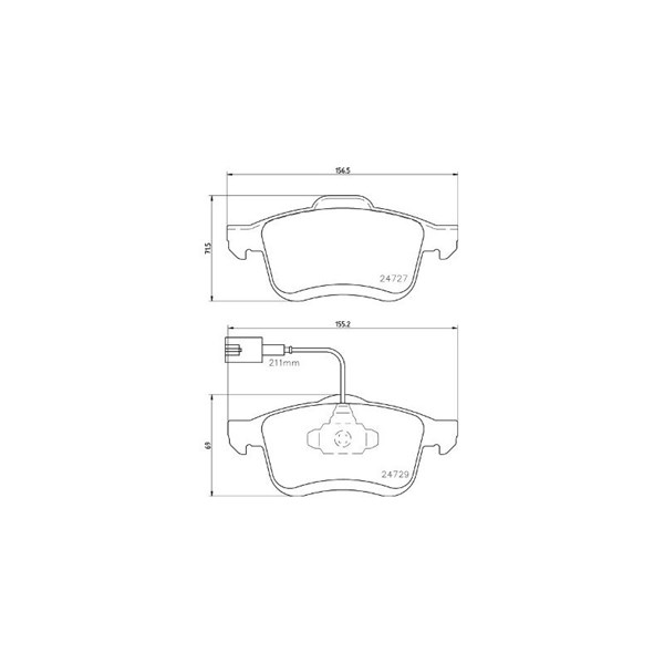 Bromsbeläggsats, Framaxel Brembo P 23 163 BREMBO