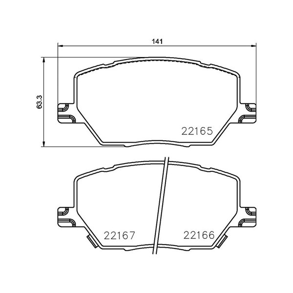 Bromsbeläggsats, Framaxel Brembo P 23 164 BREMBO