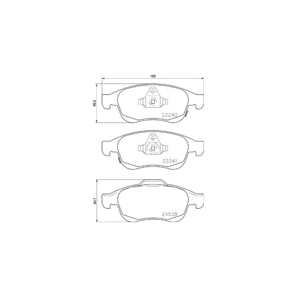 Bromsbeläggsats, Framaxel Brembo P 23 165 BREMBO