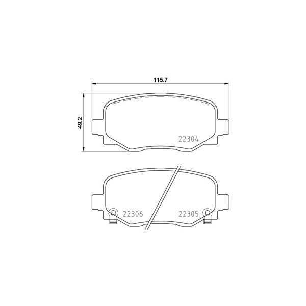 Bromsbeläggsats, Bakaxel Brembo P 23 177 BREMBO