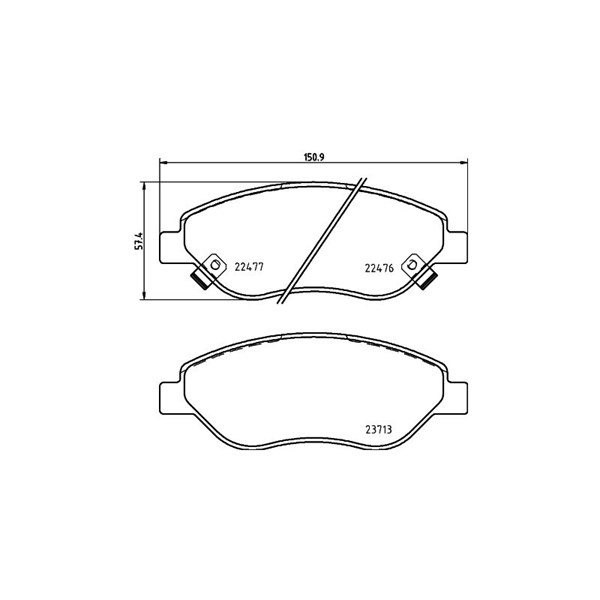 Bromsbeläggsats, Framaxel Brembo P 23 178 BREMBO