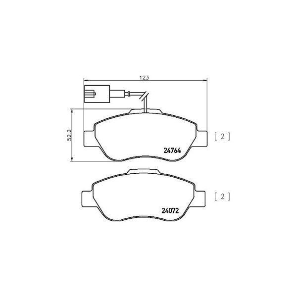 Bromsbeläggsats, Framaxel Brembo P 24 150 BREMBO