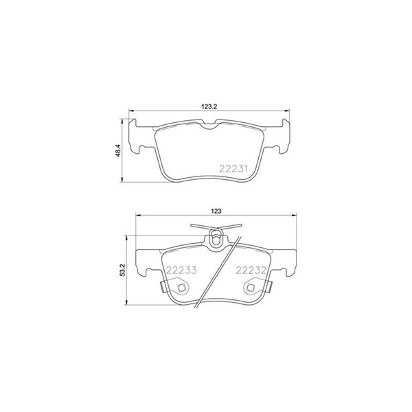 Bromsbeläggsats, Bakaxel Brembo P 24 201 BREMBO