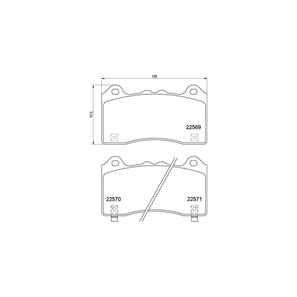 Bromsbeläggsats, Framaxel Brembo P 24 202 BREMBO