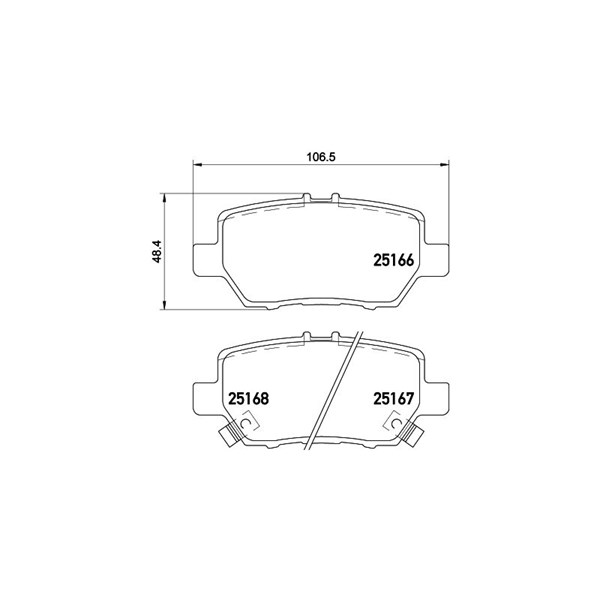 Bromsbeläggsats, Bakaxel Brembo P 28 078 BREMBO