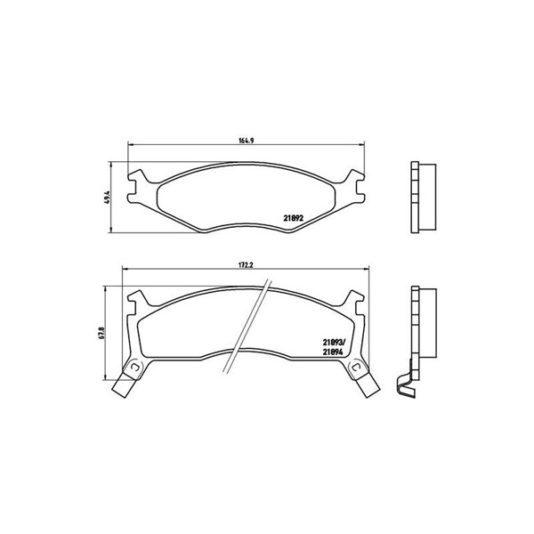 Bromsbeläggsats, Framaxel Brembo P 30 006 BREMBO