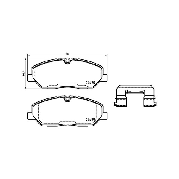 Bromsbeläggsats, Framaxel Brembo P 30 084 BREMBO