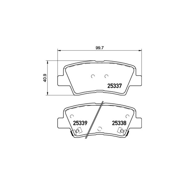 Bromsbeläggsats, Bakaxel Brembo P 30 106 BREMBO