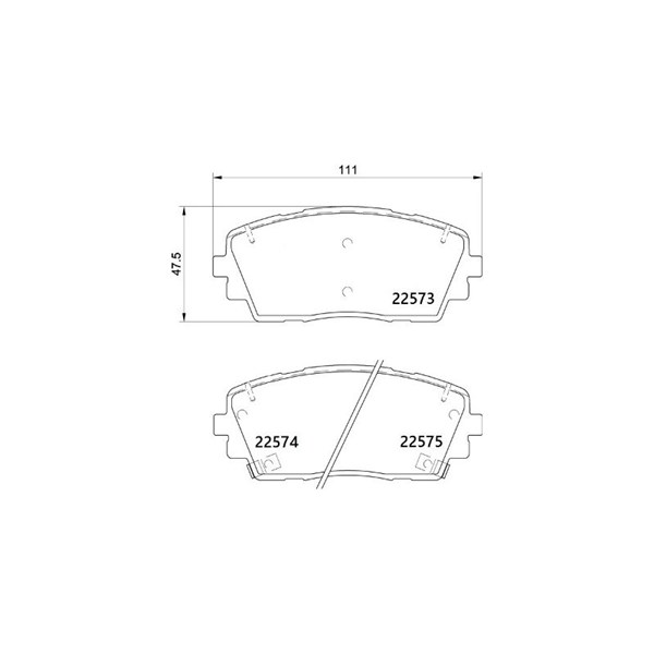 Bromsbeläggsats, Framaxel Brembo P 30 115 BREMBO