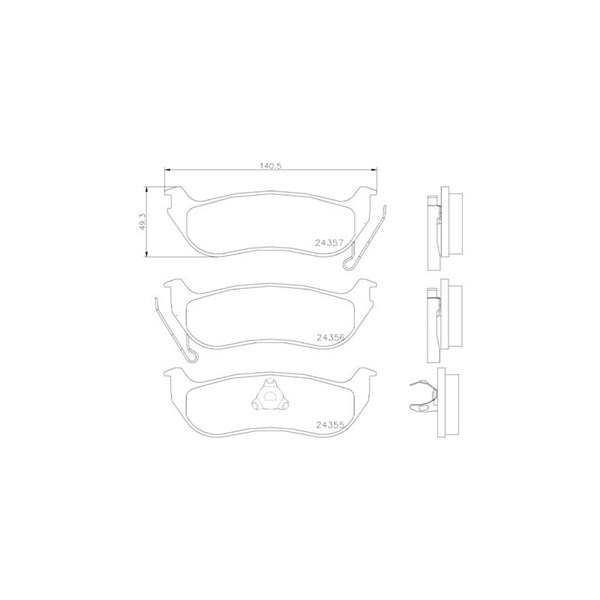 Bromsbeläggsats, Bakaxel Brembo P 37 009 BREMBO