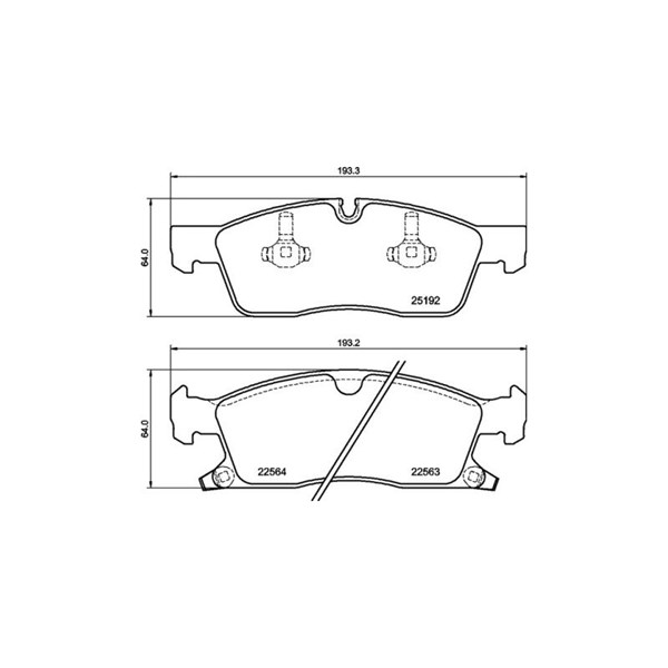 Bromsbeläggsats, Framaxel Brembo P 37 027 BREMBO