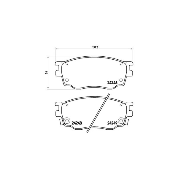 Bromsbeläggsats, Framaxel Brembo P 49 033 BREMBO