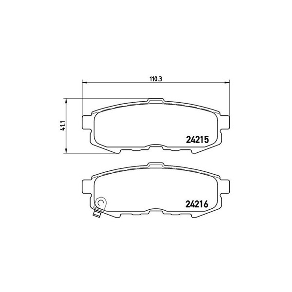 Bromsbeläggsats, Bakaxel Brembo P 49 042 BREMBO