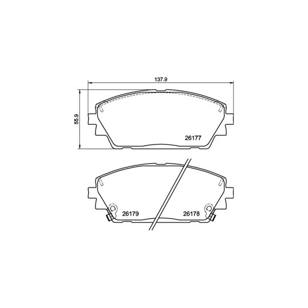 Bromsbeläggsats, Framaxel Brembo P 49 065 BREMBO