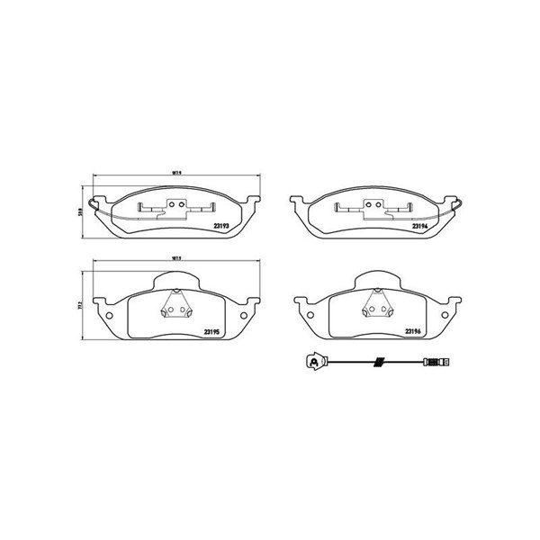 Bromsbeläggsats, Framaxel Brembo P 50 039 BREMBO