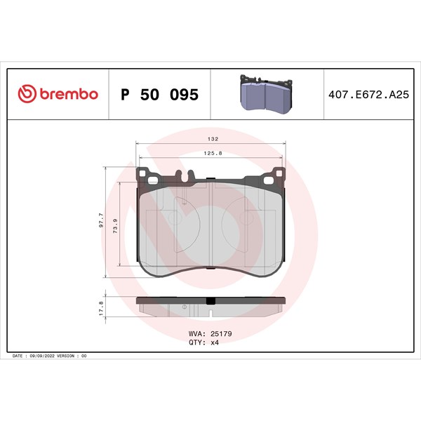 Bromsbeläggsats, Framaxel Brembo P 50 095 BREMBO Bromsbeläggsats, Framaxel Brembo P 50 095 BREMBO
