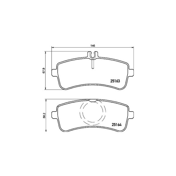 Bromsbeläggsats, Bakaxel Brembo P 50 125 BREMBO
