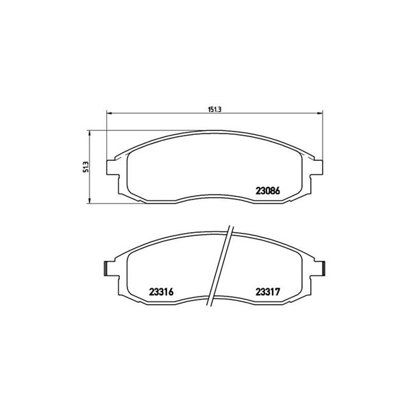 Bromsbeläggsats, Framaxel Brembo P 54 037 BREMBO
