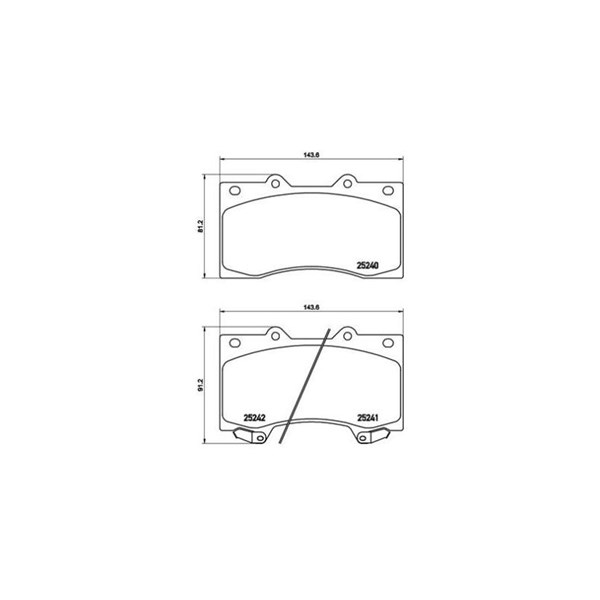 Bromsbeläggsats, Framaxel Brembo P 56 081 BREMBO