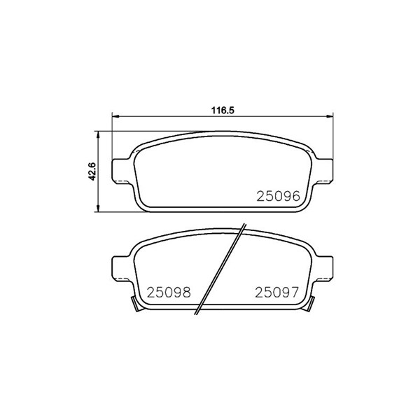 Bromsbeläggsats, Bakaxel Brembo P 59 087 BREMBO
