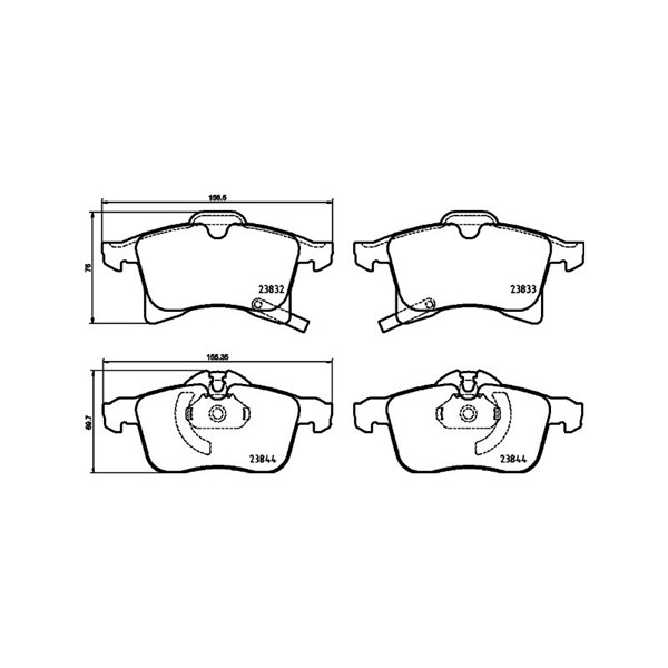Bromsbeläggsats, Framaxel Brembo P 59 089 BREMBO