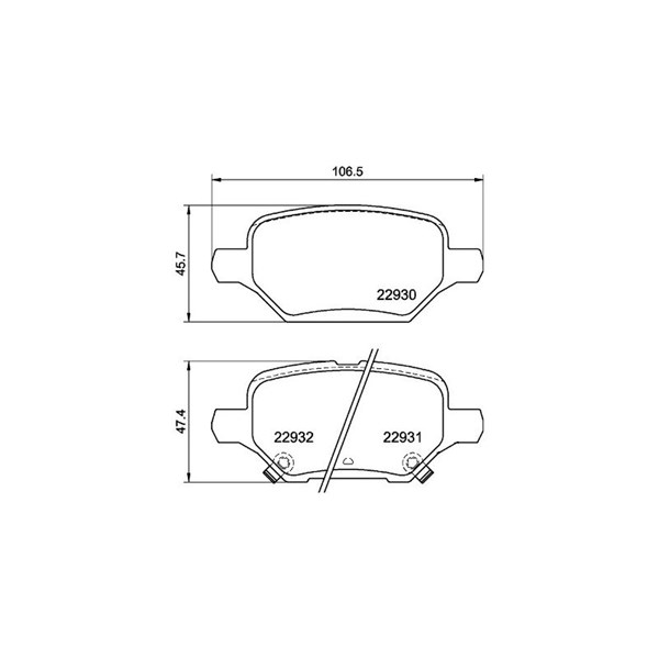 Bromsbeläggsats, Bakaxel Brembo P 59 099 BREMBO