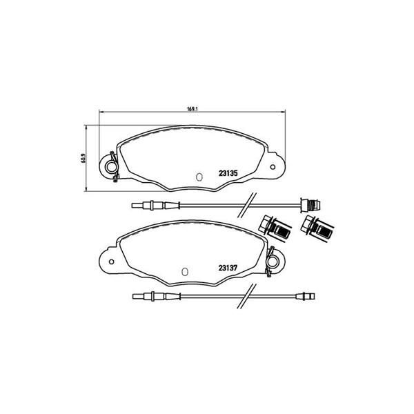 Bromsbeläggsats, Framaxel Brembo P 61 061 BREMBO
