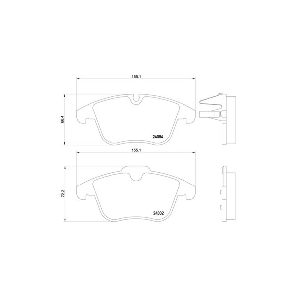 Bromsbeläggsats, Framaxel Brembo Brembo xtra line P 61 106X BREMBO