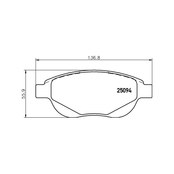 Bromsbeläggsats, Framaxel Brembo P 61 137 BREMBO